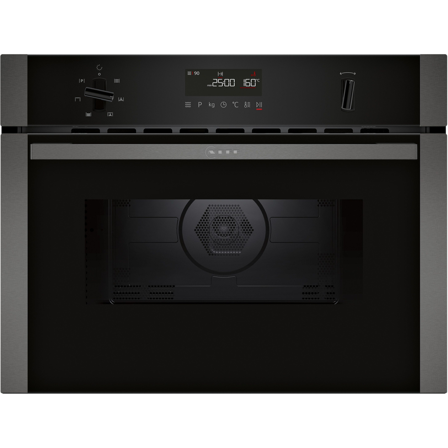 Neff N 50 Built-in microwave oven with hot air 60 x 45 cm Graphite-Grey full image
