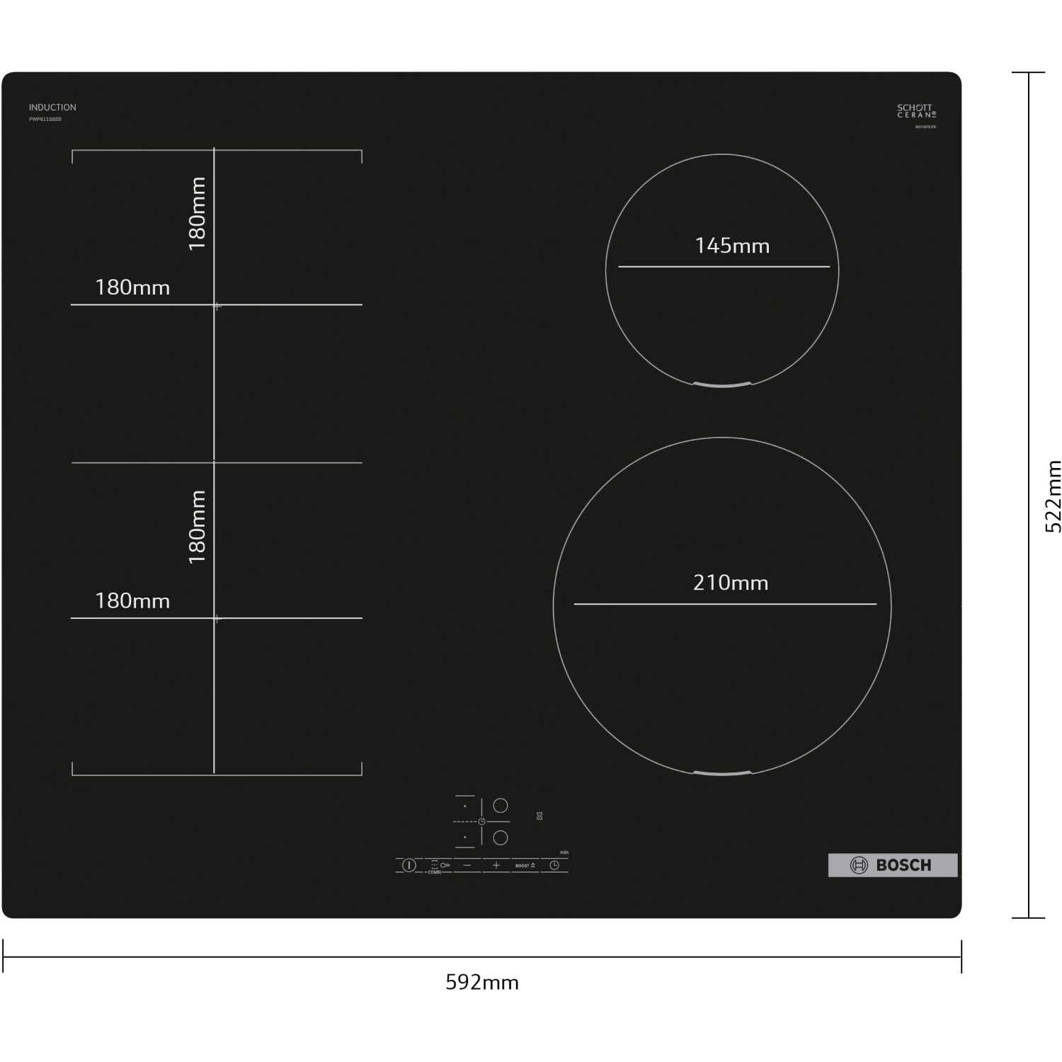 Bosch Series 4 Induction hob 60 cm surface mount without frame full image