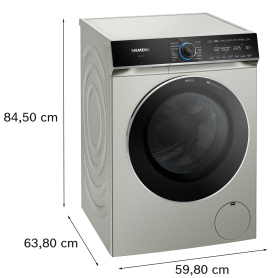 Siemens iQ700 Washing machine, front loader 10 kg 1600 rpm, Silver inox