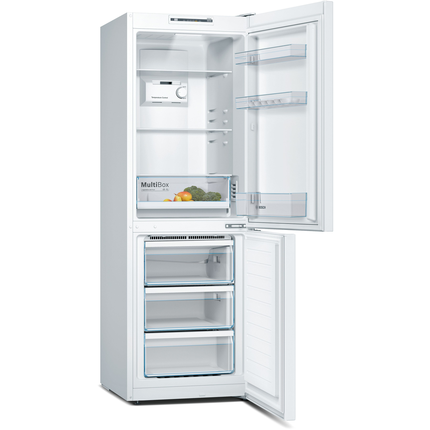Bosch Series 2 Free-standing fridge-freezer with freezer at bottom 176 x 60 cm White, Total No Frost full image