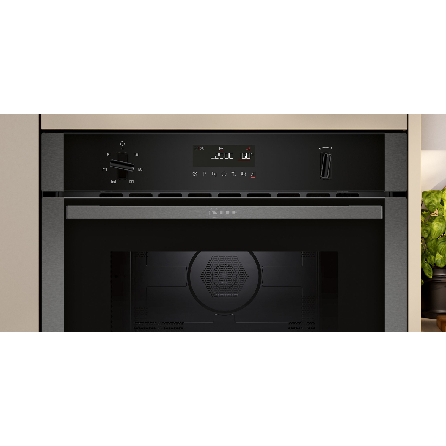 Neff N 50 Built-in microwave oven with hot air 60 x 45 cm Graphite-Grey full image