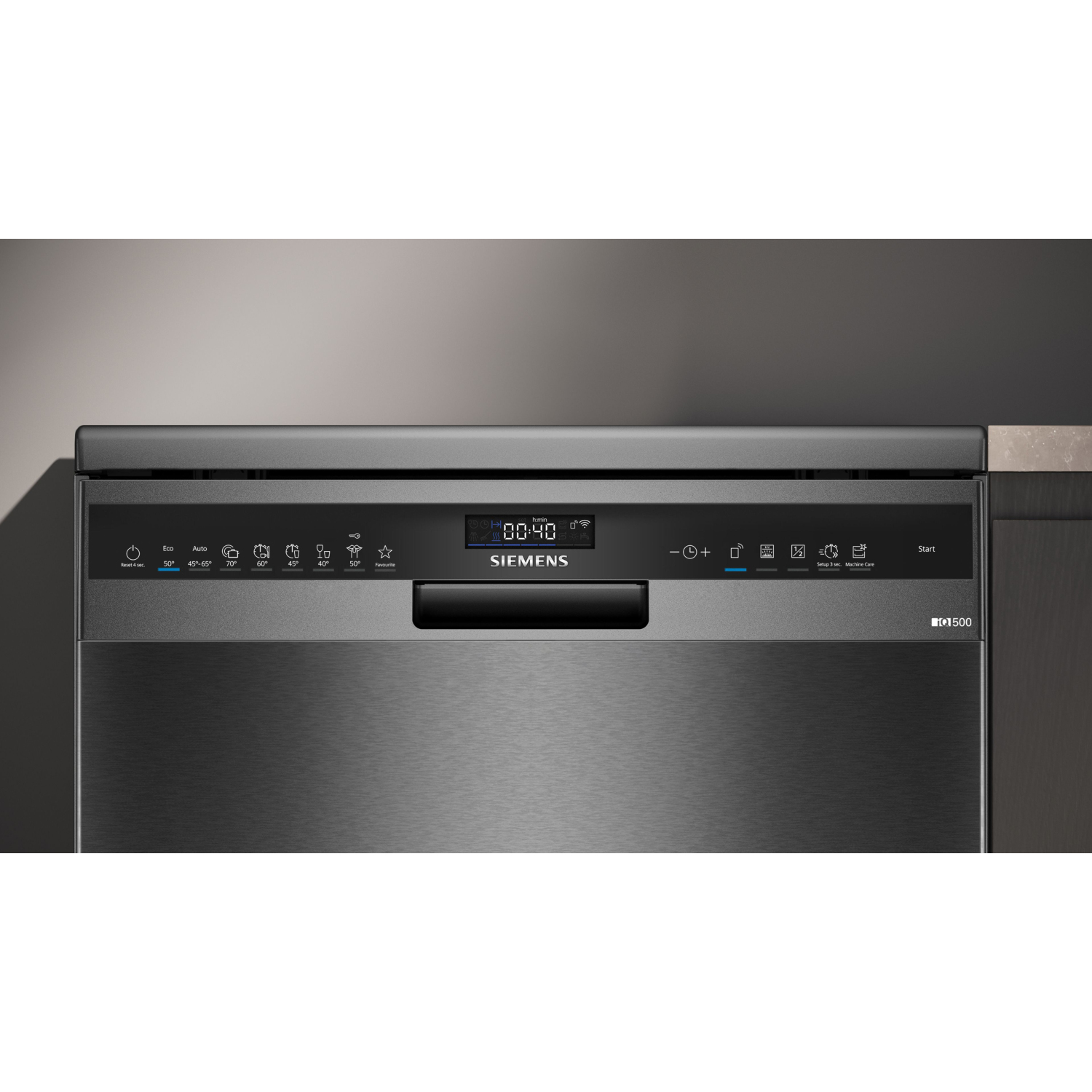 Siemens iQ500 Free-standing dishwasher 60 cm Brushed black steel anti-fingerprint full image