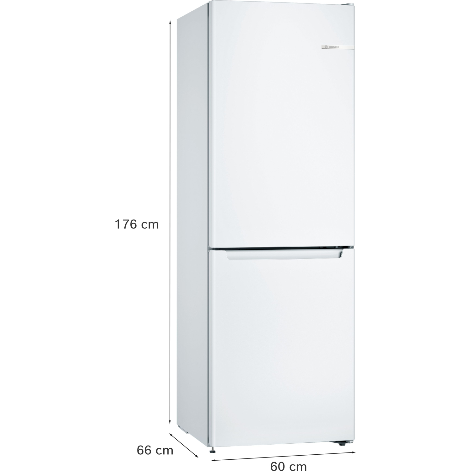 Bosch Series 2 Free-standing fridge-freezer with freezer at bottom 176 x 60 cm White, Total No Frost full image