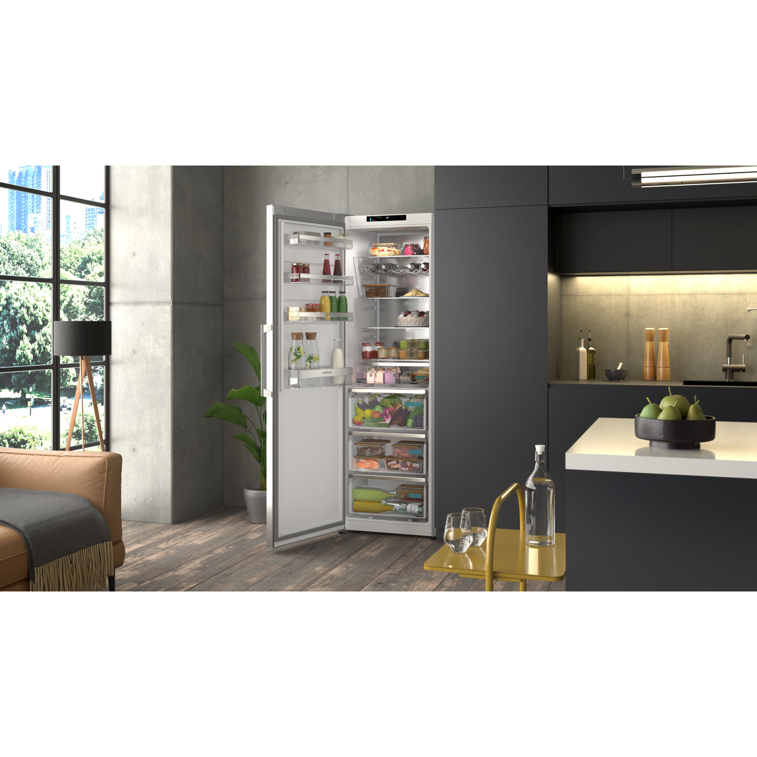 Siemens iQ300 Free-standing fridge 186.2 x 59.5 cm Inox full image