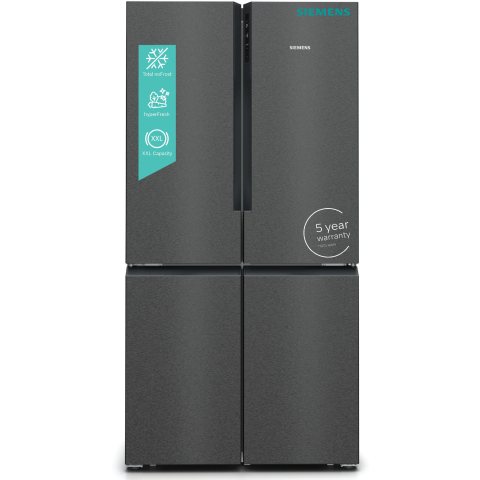 Siemens iQ300 Multi Door American Fridge Freezer 183 x 90.5 cm Brushed black steel antiFingerprint, Total noFrost