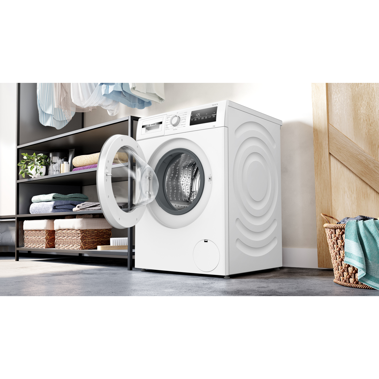 Bosch Series 4, Washing machine, front loader, 9 kg, max. 1400 rpm full image