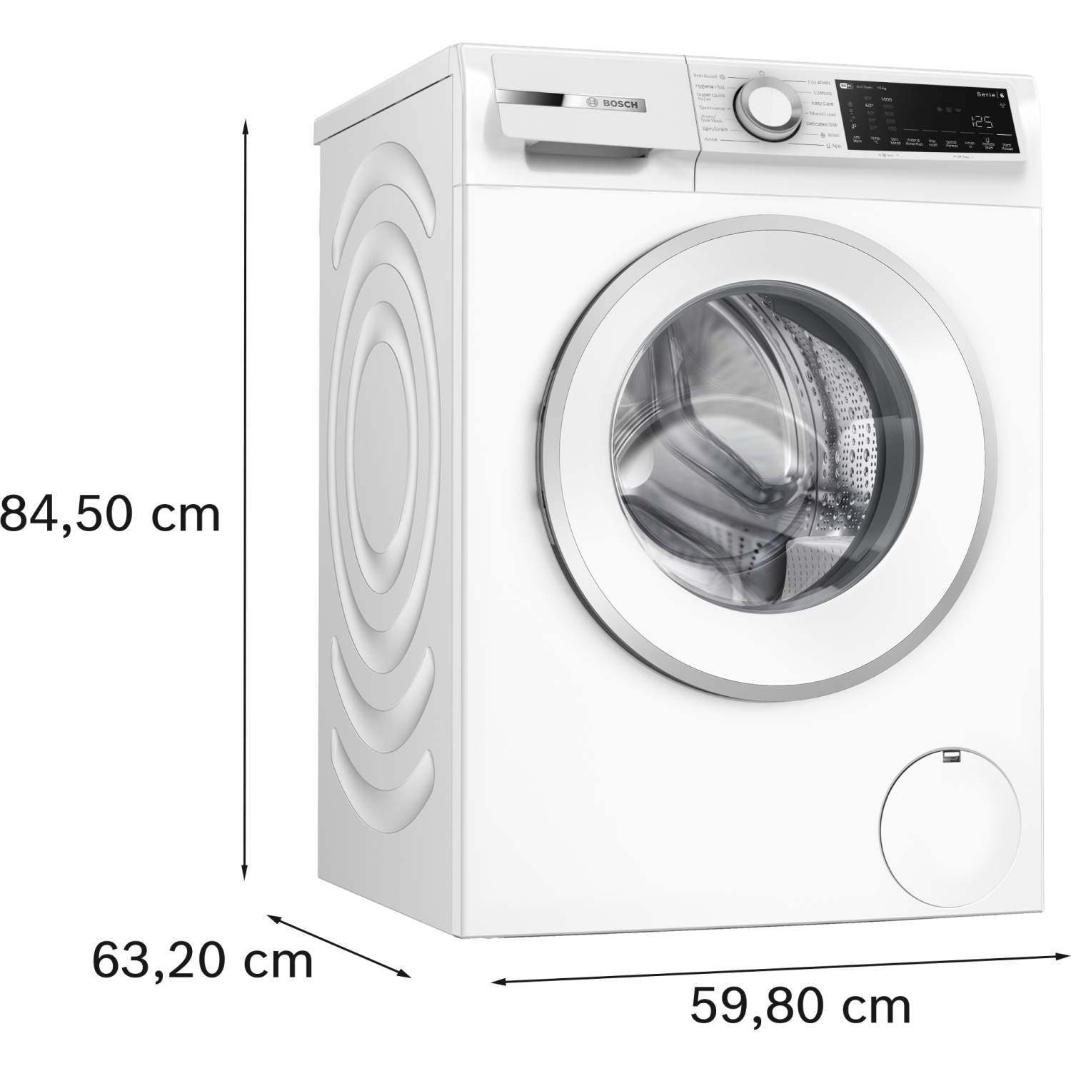 Bosch Series 6, Washing machine, front loader, 10 kg, max. 1400 rpm full image