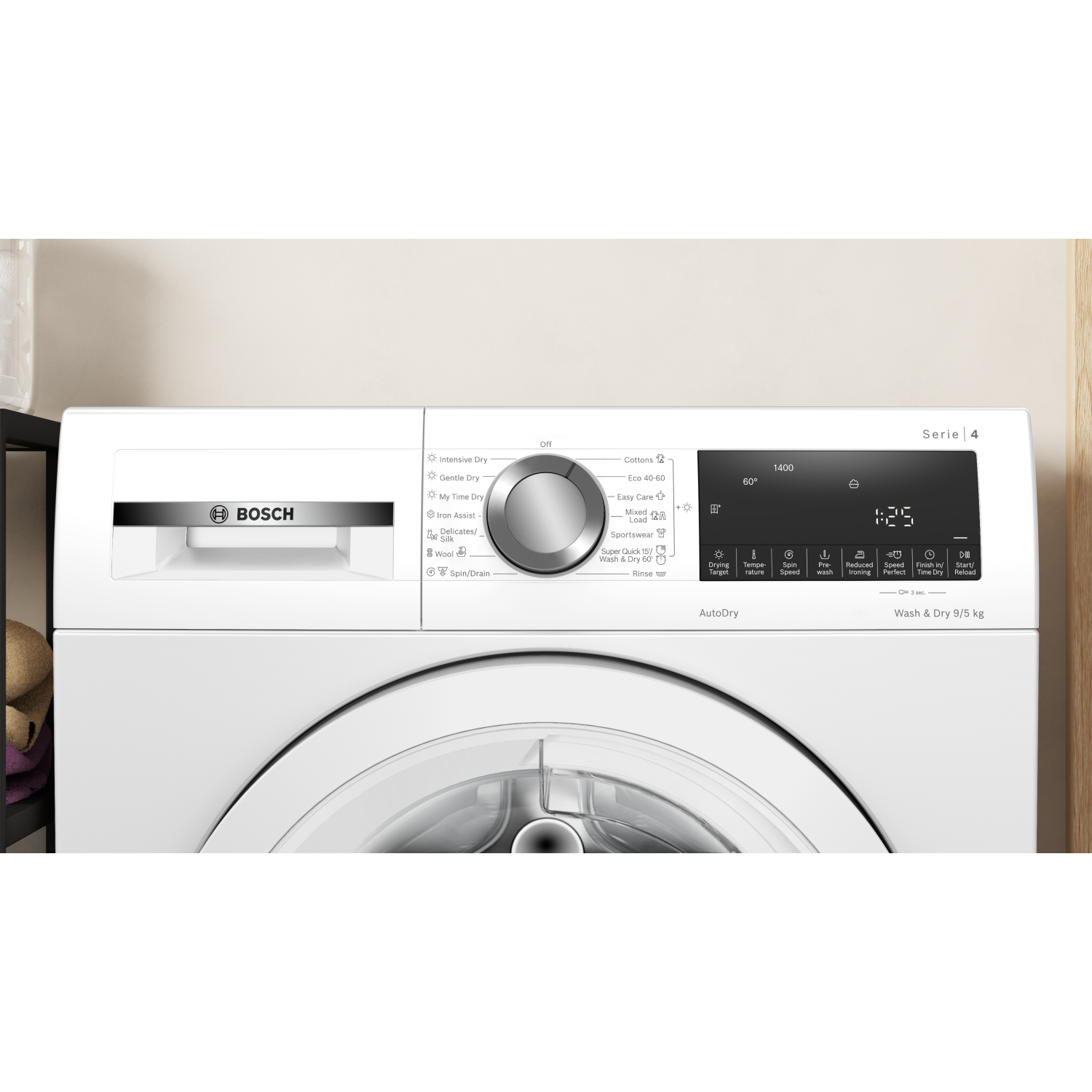 Bosch Series 4, Washer dryer, 9/5 kg, max. 1400 rpm full image