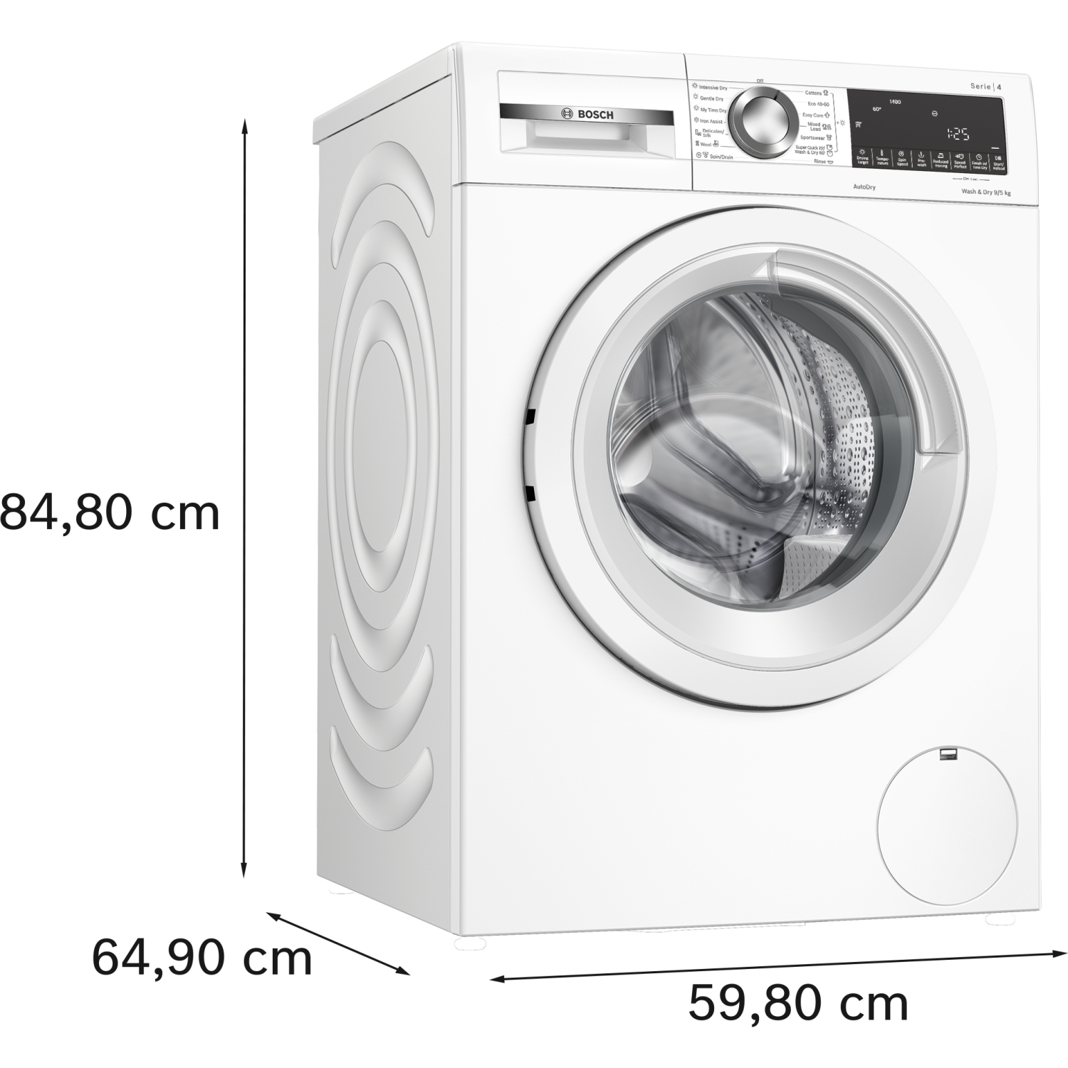 Bosch Series 4, Washer dryer, 9/5 kg, max. 1400 rpm full image