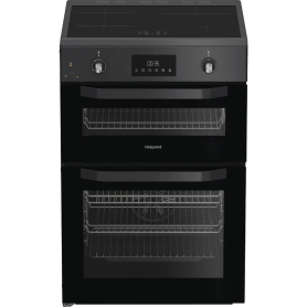 Hotpoint 60cm Freestanding Electric Double Cooker with Induction Hob