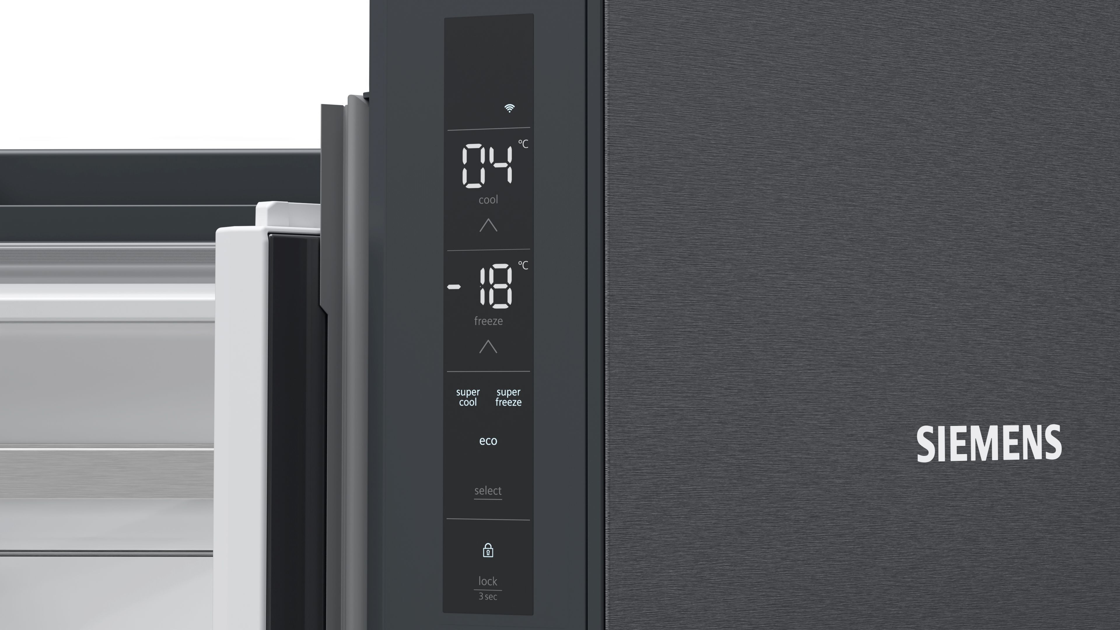 Siemens iQ300 Multi Door American Fridge Freezer 183 x 90.5 cm Brushed black steel antiFingerprint, Total noFrost thumbnail image