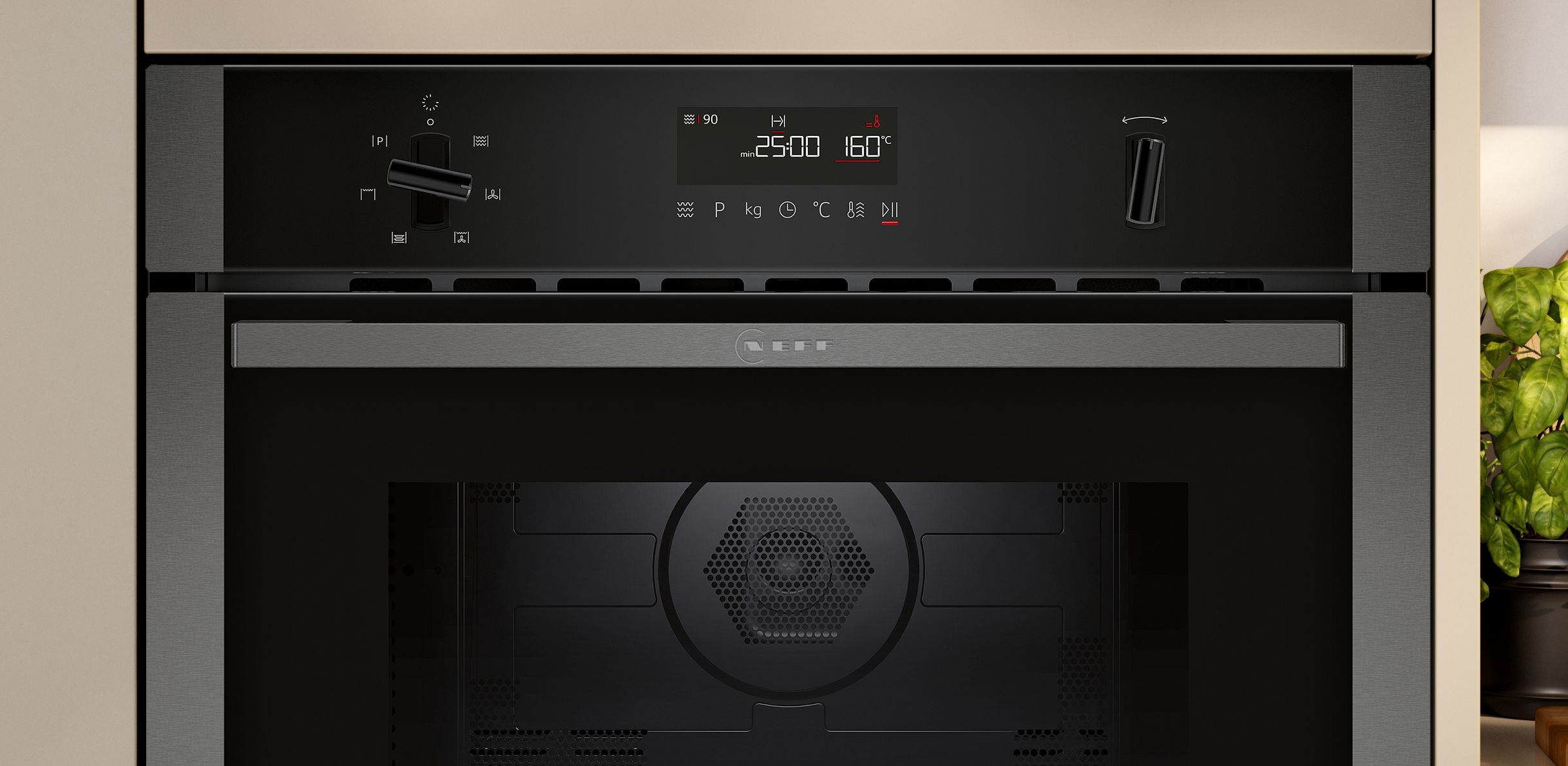 Neff N 50 Built-in microwave oven with hot air 60 x 45 cm Graphite-Grey thumbnail image