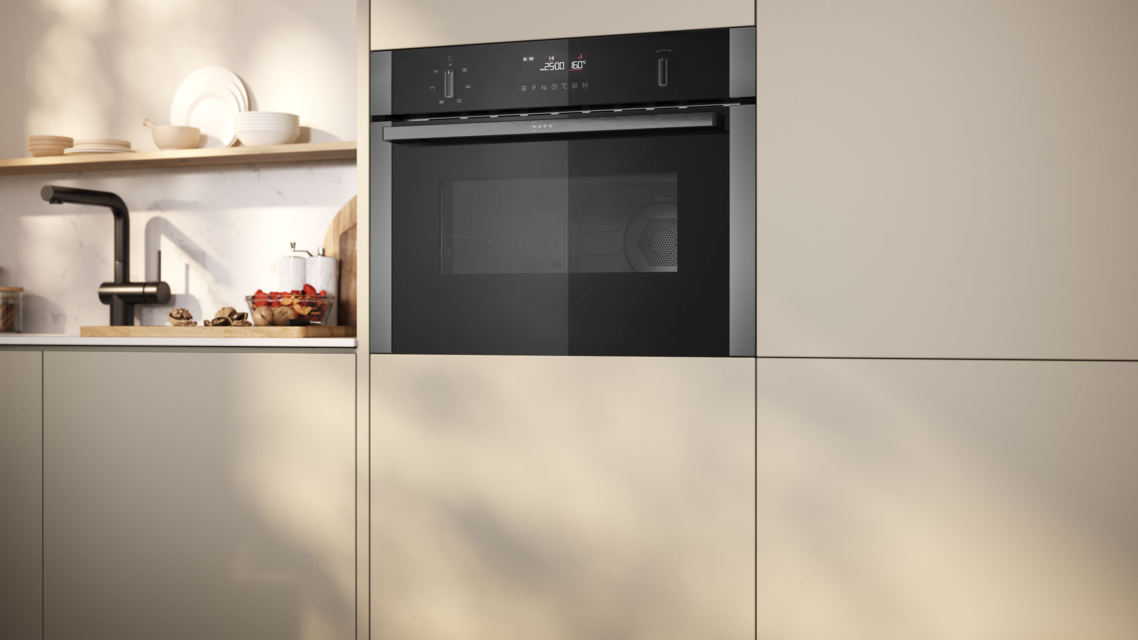 Neff N 50 Built-in microwave oven with hot air 60 x 45 cm Graphite-Grey thumbnail image