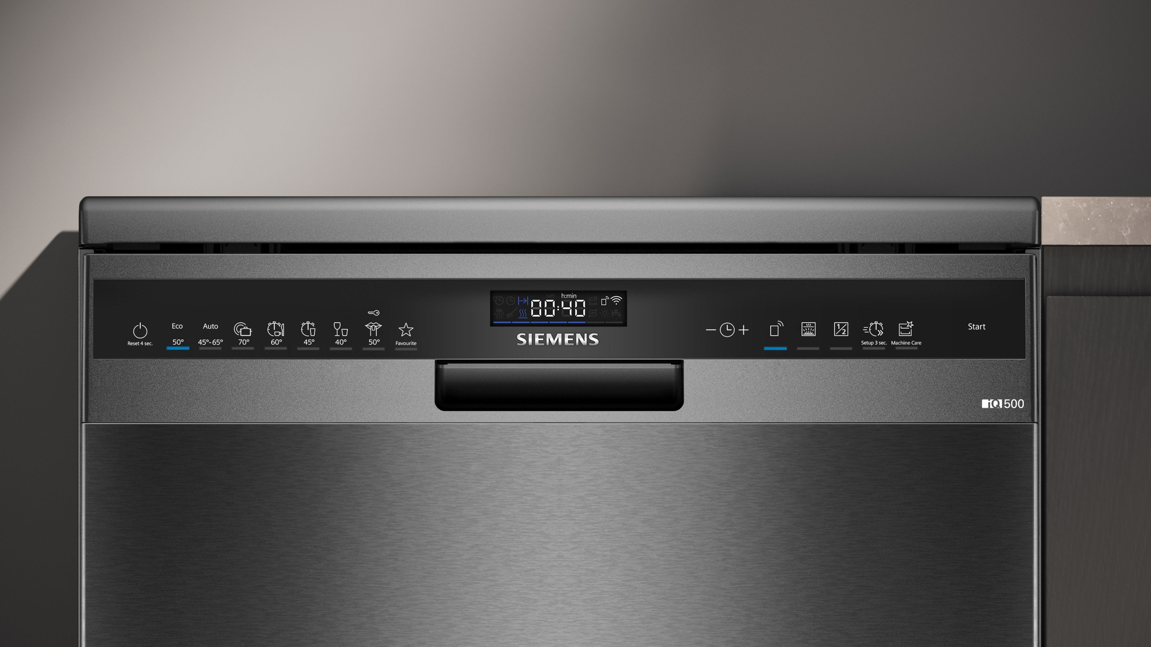 Siemens iQ500 Free-standing dishwasher 60 cm Brushed black steel anti-fingerprint thumbnail image