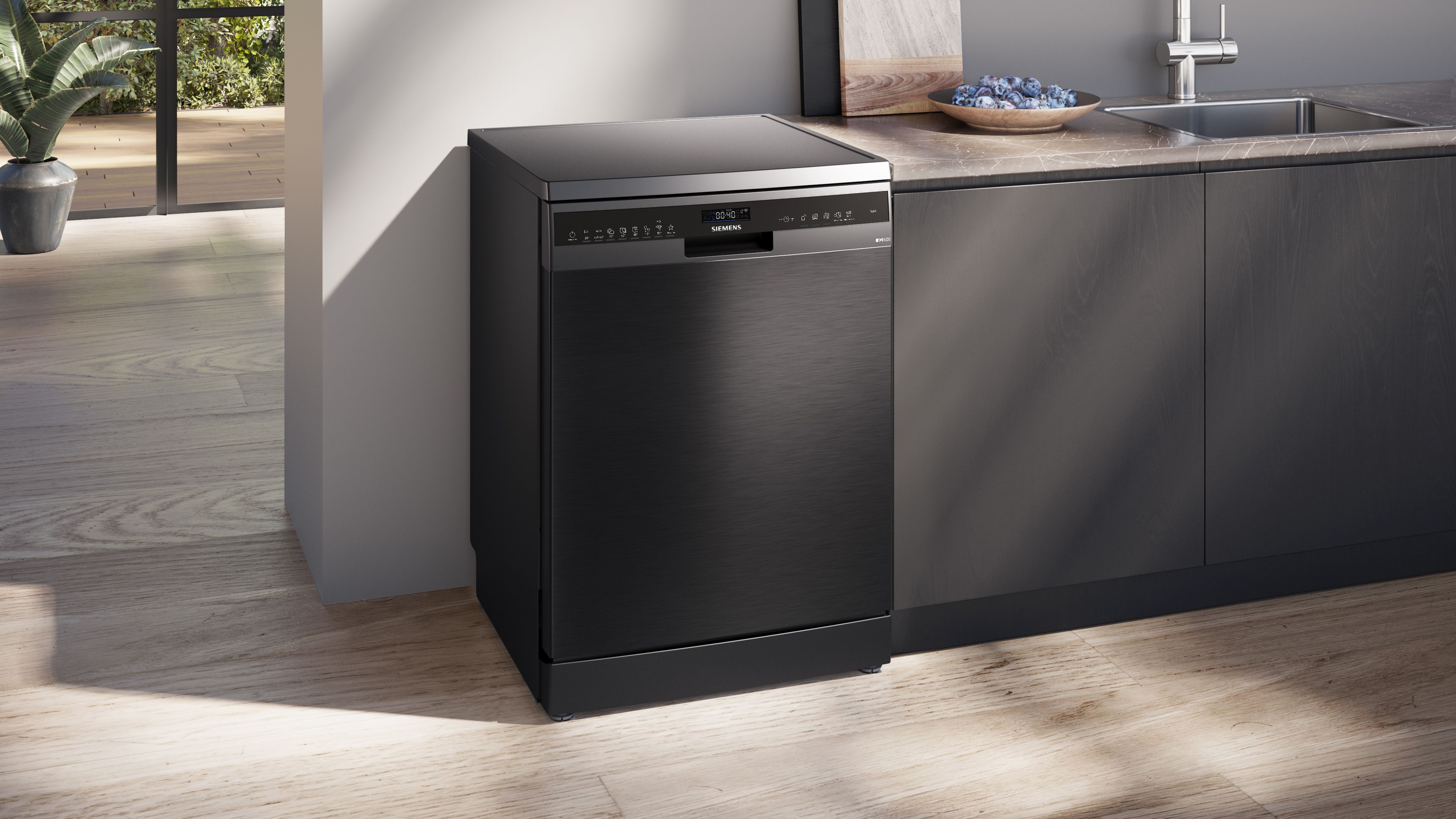 Siemens iQ500 Free-standing dishwasher 60 cm Brushed black steel anti-fingerprint thumbnail image
