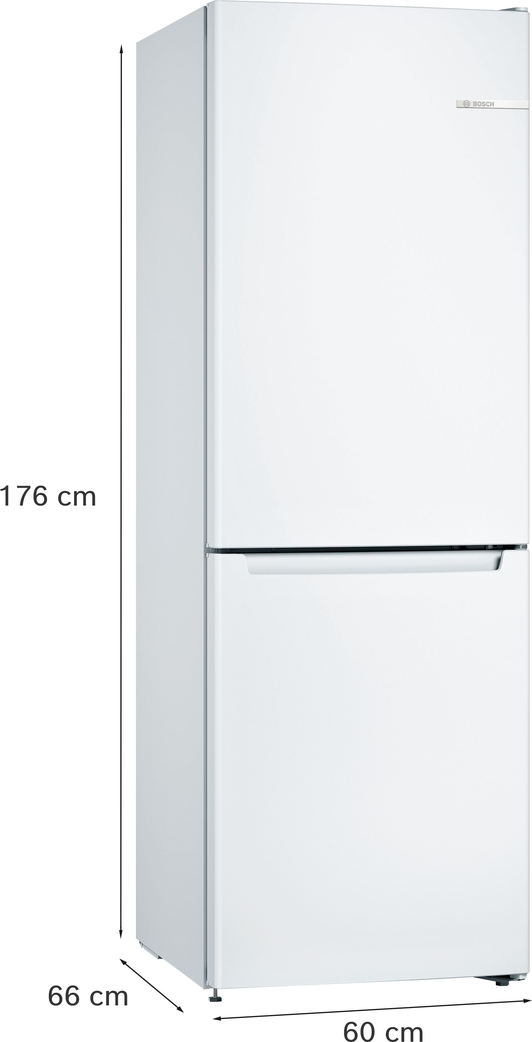 Bosch Series 2 Free-standing fridge-freezer with freezer at bottom 176 x 60 cm White, Total No Frost thumbnail image