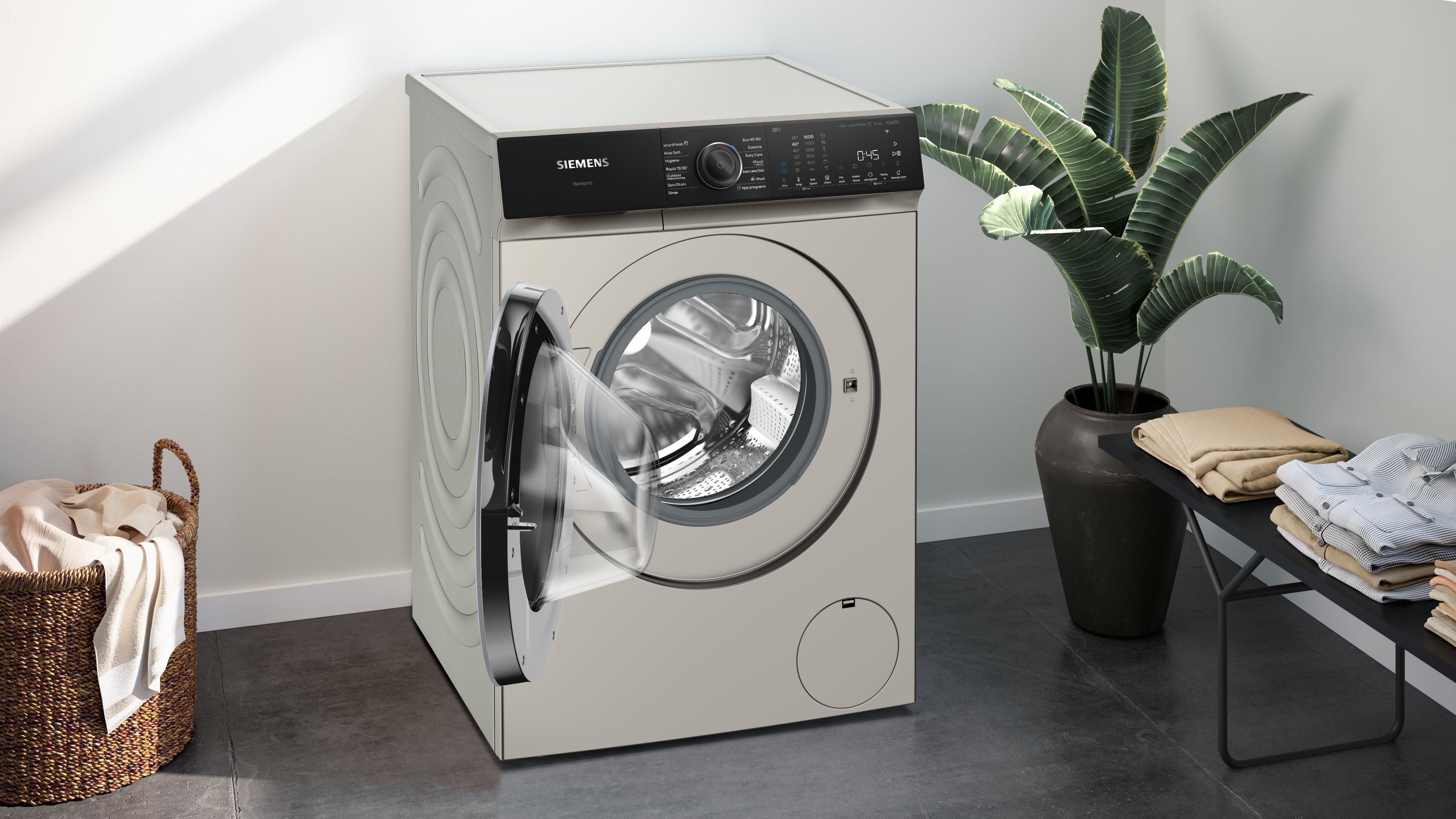 Siemens  iQ500 Washing machine, front loader 10 kg max. 1600 rpm, Silver inox thumbnail image