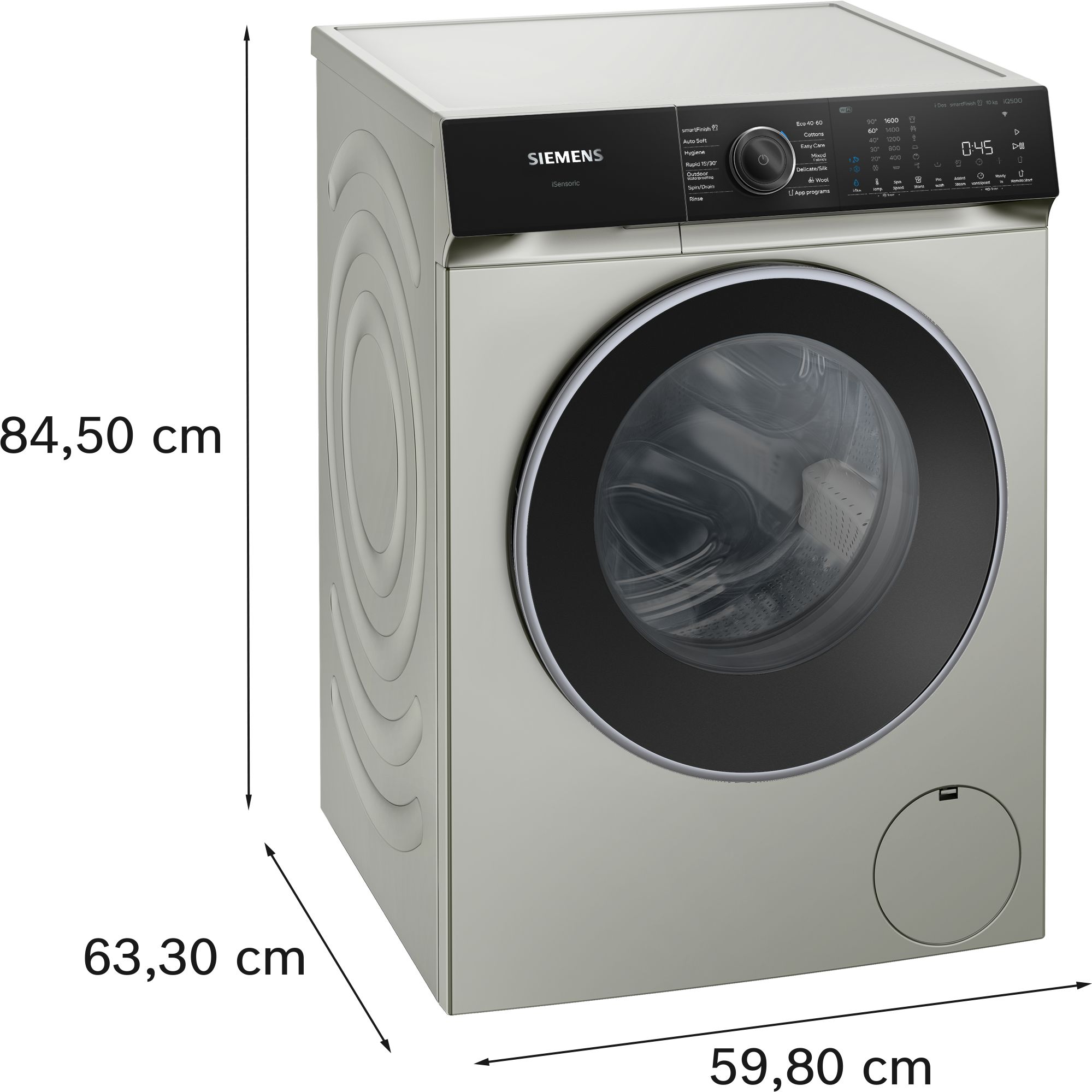 Siemens  iQ500 Washing machine, front loader 10 kg max. 1600 rpm, Silver inox thumbnail image