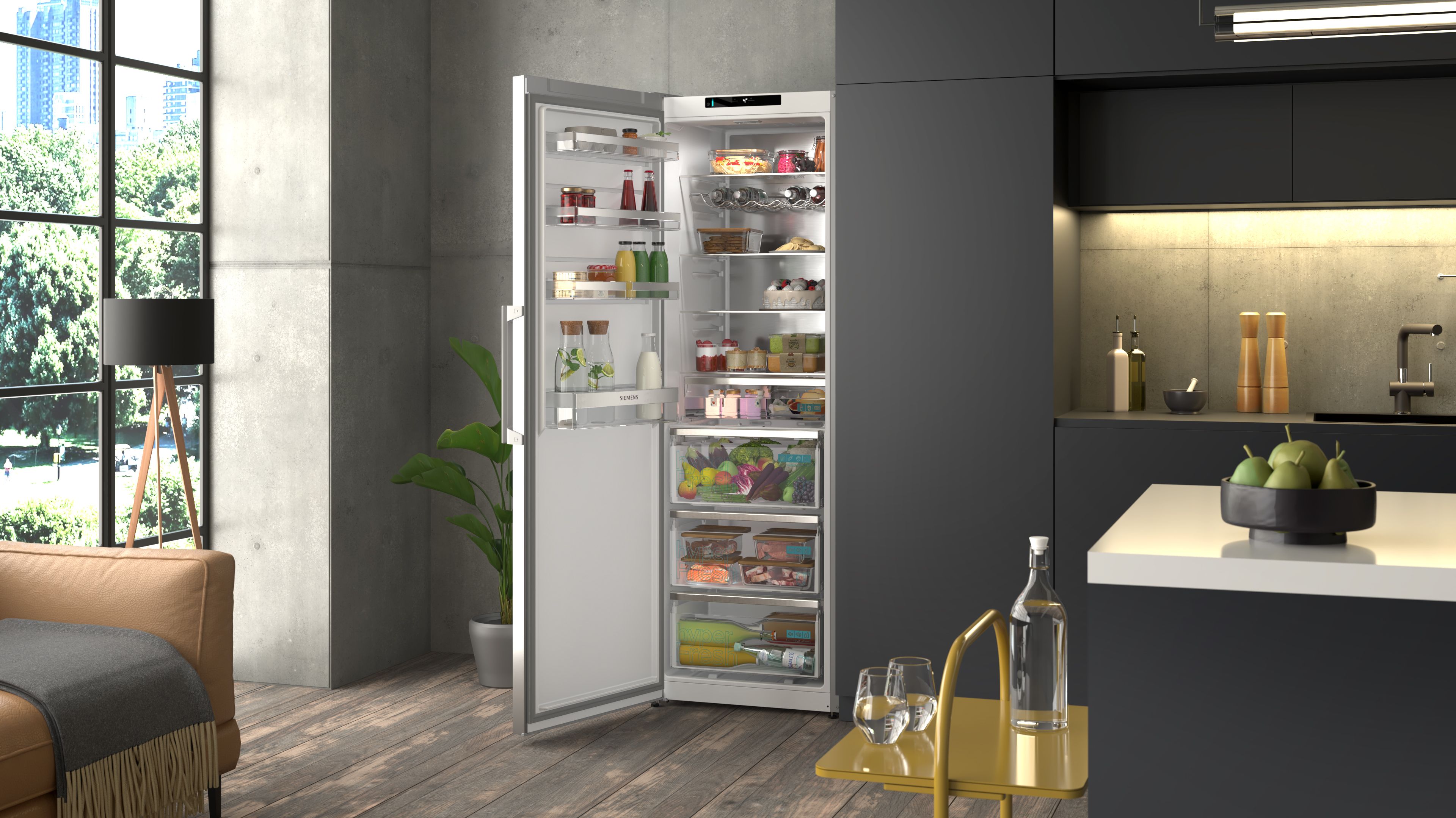 Siemens iQ300 Free-standing fridge 186.2 x 59.5 cm Inox thumbnail image