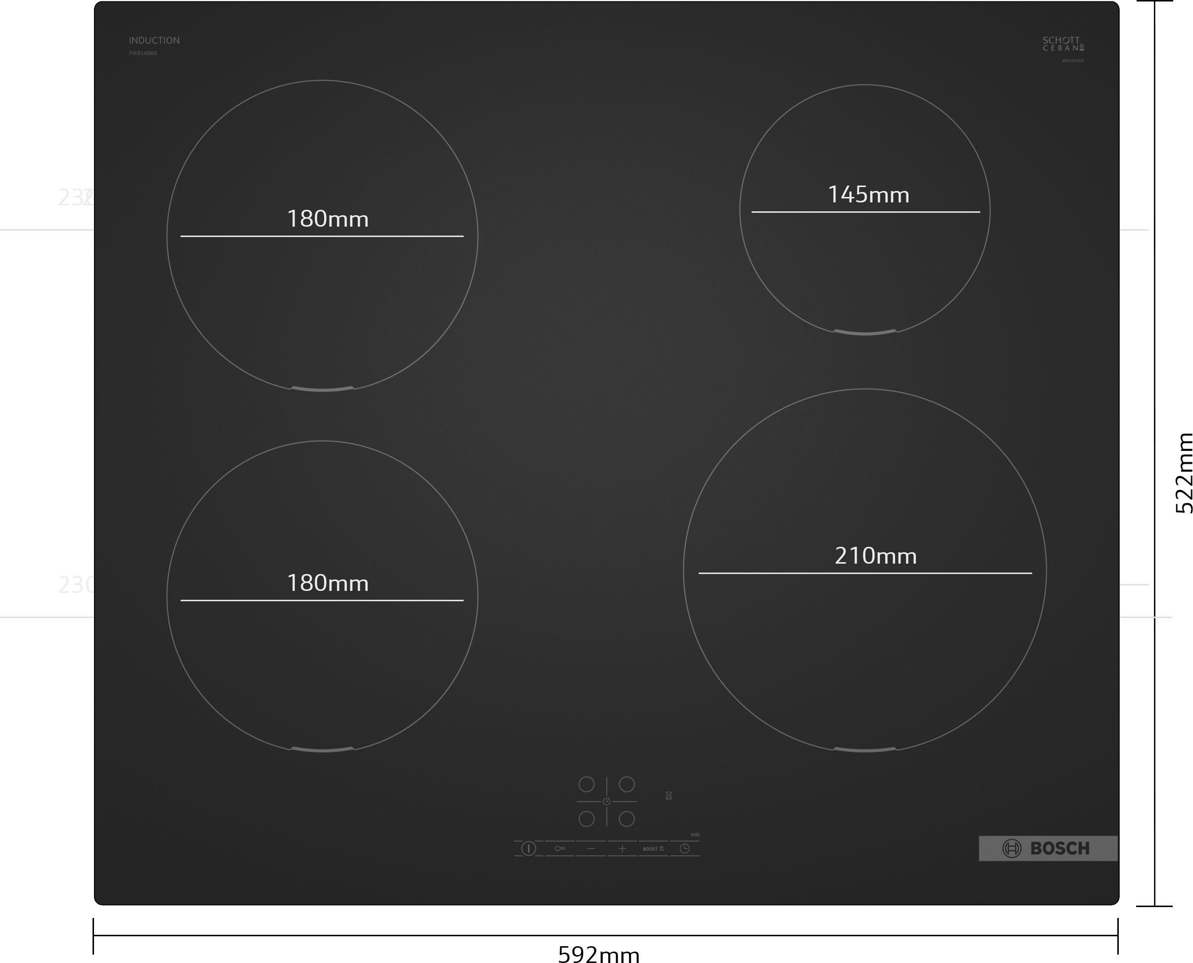 Bosch Series 4 Induction hob 60 cm Matt black thumbnail image