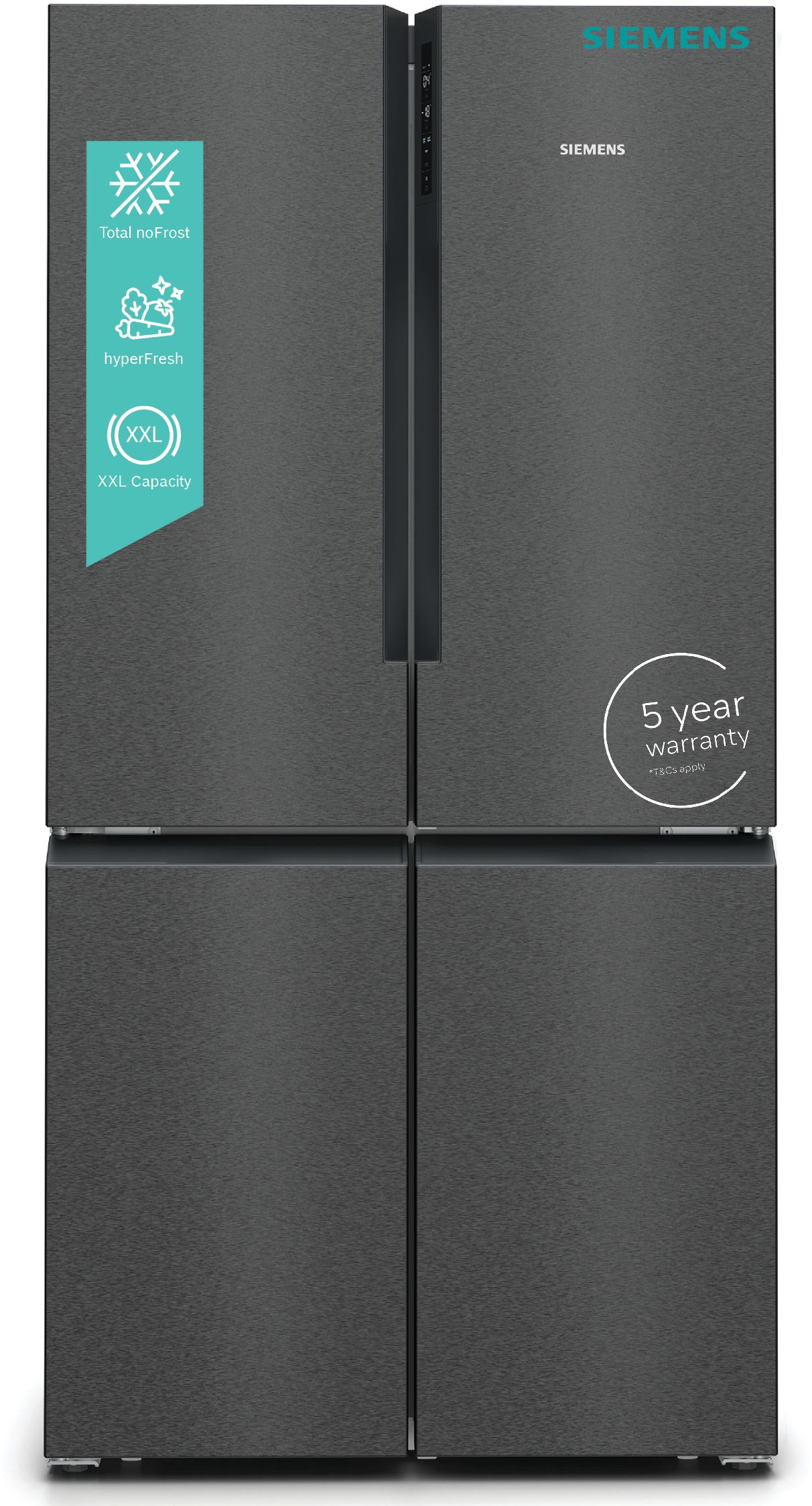 Siemens iQ300 Multi Door American Fridge Freezer 183 x 90.5 cm Brushed black steel antiFingerprint, Total noFrost thumbnail image