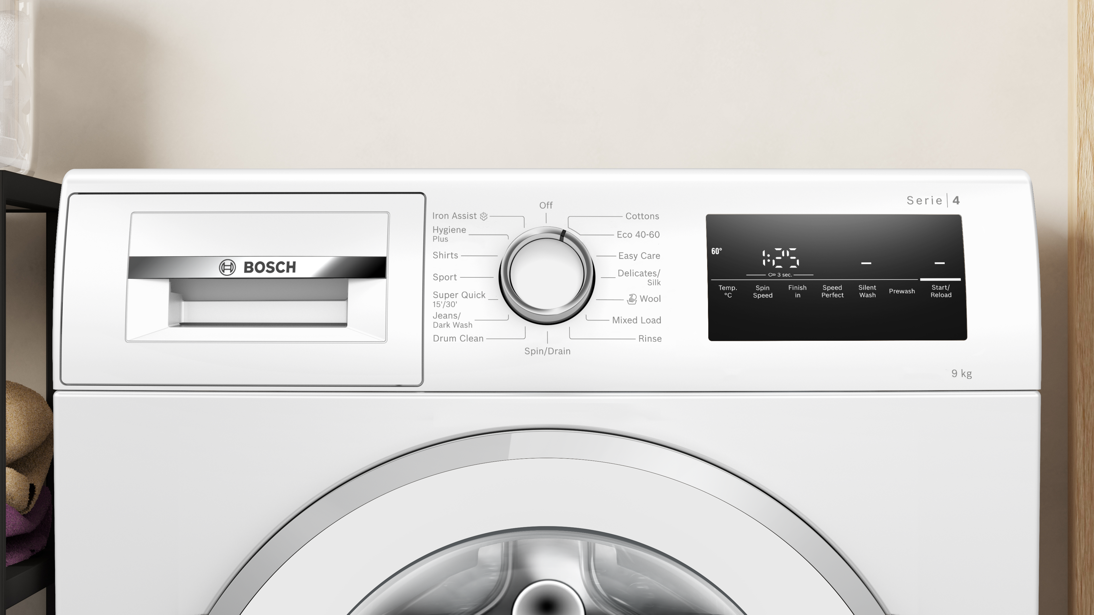 Bosch Series 4, Washing machine, front loader, 9 kg, max. 1400 rpm thumbnail image