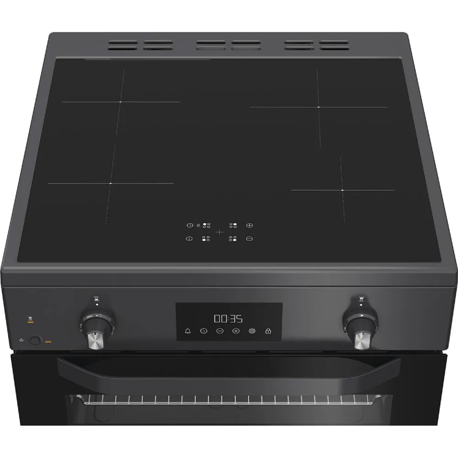 Hotpoint 60cm Freestanding Electric Double Cooker with Induction Hob full image