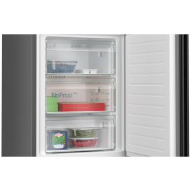 Siemens iQ300 Free-standing fridge-freezer - Black stainless steel